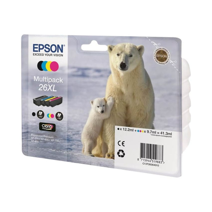 Epson Tinte C13T26364010 26XL Black Cyan Magenta Yellow