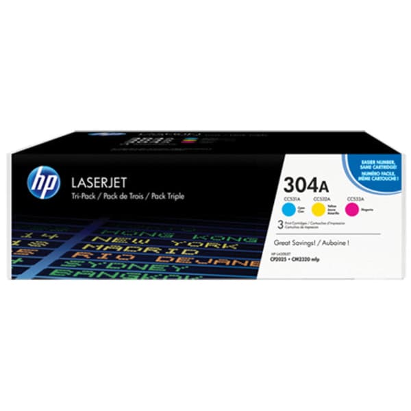 HP Toner CF372AM 304A Cyan Magenta Yellow ca. 2.800 Seiten