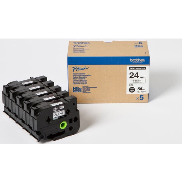Brother Schriftband HGE151V5 Black/Transparent