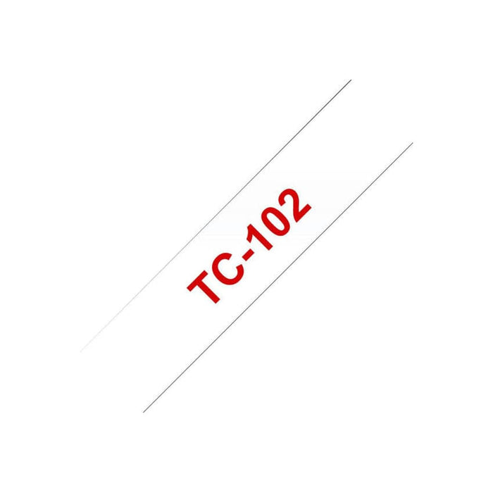 Brother Schriftband TC102 Red/Transparent - Schriftbänder