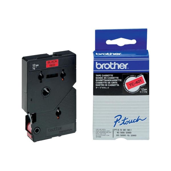 Brother Schriftband TC401 Black/Red - Schriftbänder