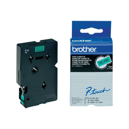 Brother Schriftband TC791 Black Green - Schriftbänder