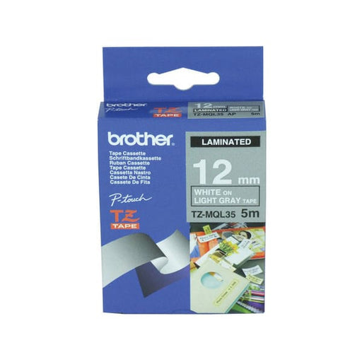 Brother Schriftband TZEMQL35 Gray White - Schriftbänder