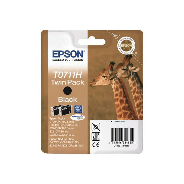 Epson Tinte C13T071140H10 T0711H Schwarz ca. 370 Seiten -