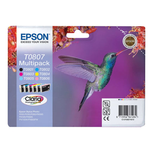 Epson Tinte C13T08074010 T0807 Black Cyan Magenta Yellow