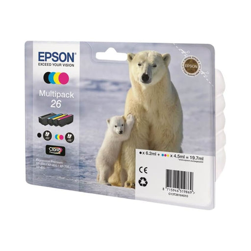 Epson Tinte C13T26164010 26 Black Cyan Magenta Yellow -