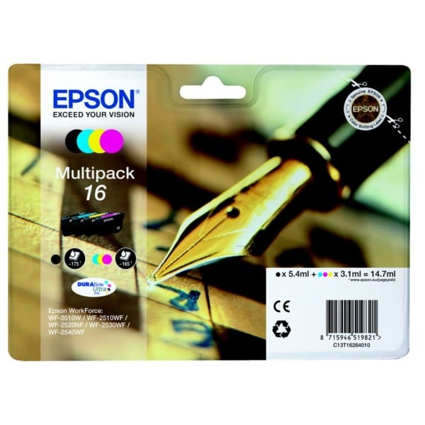 Epson Tinte T16264010 Black Cyan Magenta Yellow - Tinte